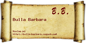 Bulla Barbara névjegykártya